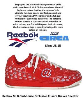 Reebok MLB Clubhouse Exclusive Atlanta Braves Sneaker